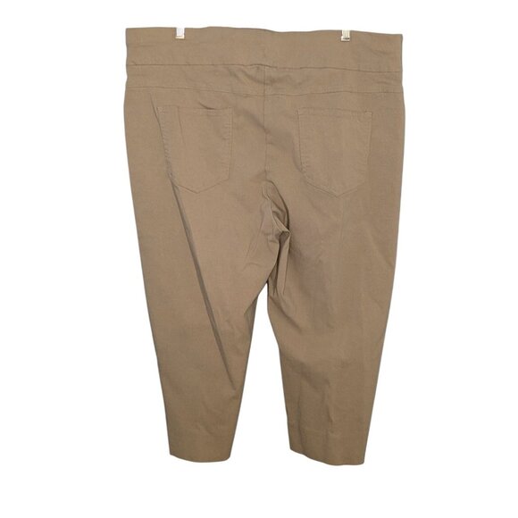 Ruby Rd. Womens Plus Size 24W Khaki Pants With Elastic Waist & Pockets - Picture 2 of 7